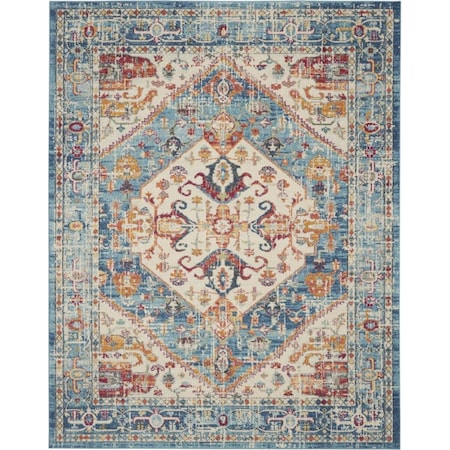 Palacedesigns 7 x 10 ft. Ivory & Light Blue Distressed Area Rug PA3647755